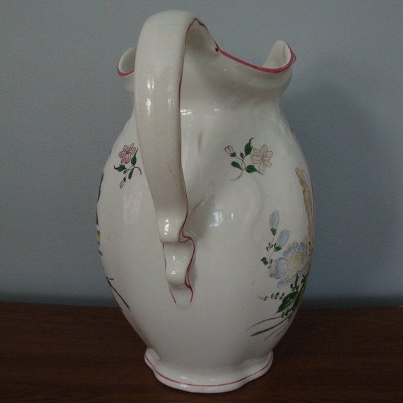 Antique Societe Ceramique Maestricht Holland Floral Pitcher - Picture 8 of 9
